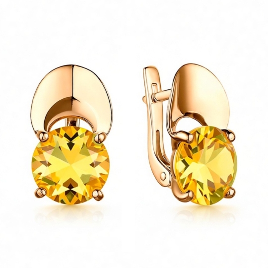 Серьги из белого золота с выращенными бриллиантами