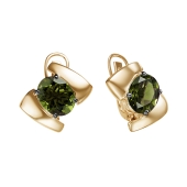 Серьги из золота с кварцами