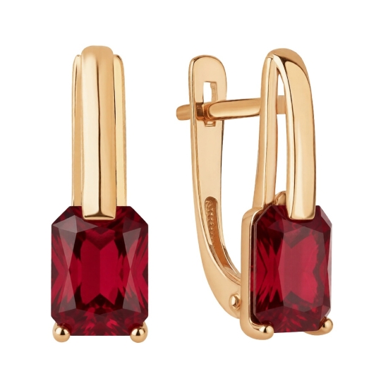 Серьги из золота с ситаллами турмалин