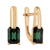 Серьги из золота с ситаллами турмалин