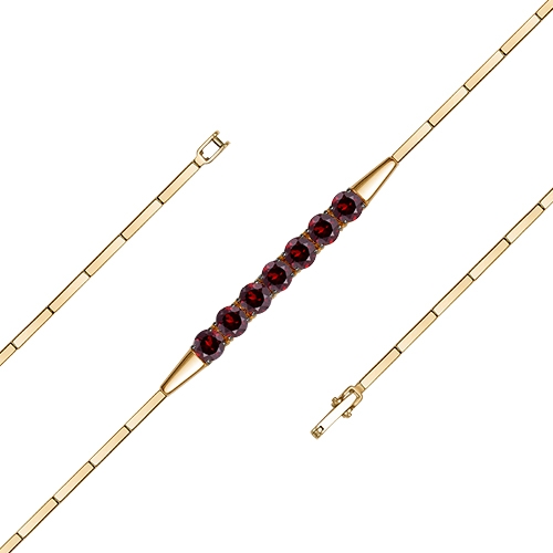 Браслет из золота с гранатами