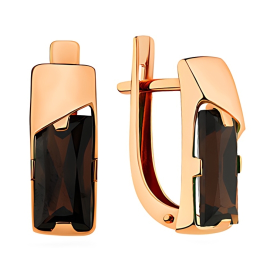 Серьги из белого золота с фианитами