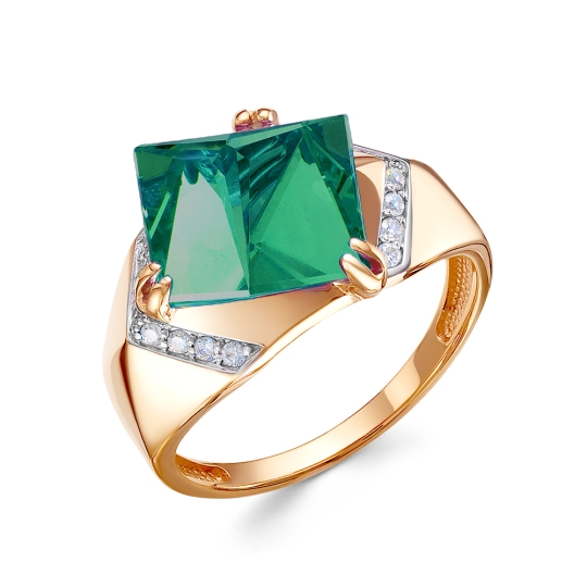 Кольцо из золота с бриллиантами и рубином