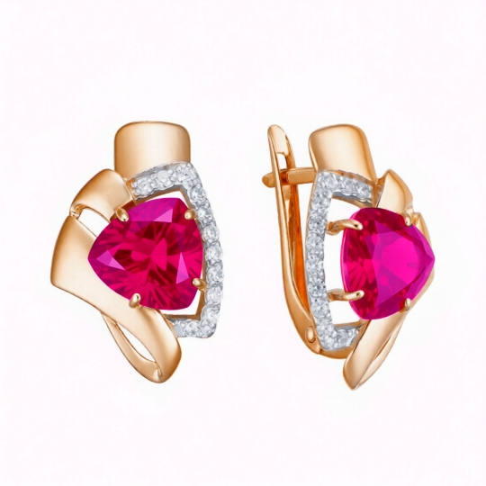 Серьги из золота с топазами Swiss и фианитами