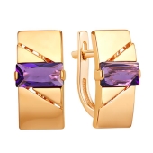 Серьги из золота с аметистами