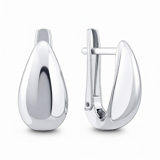 Серьги-конго из серебра с фианитами