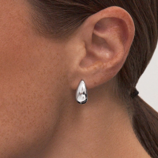 Серьги из серебра с фианитами 