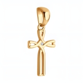 Подвеска из серебра с позолотой и бриллиантом