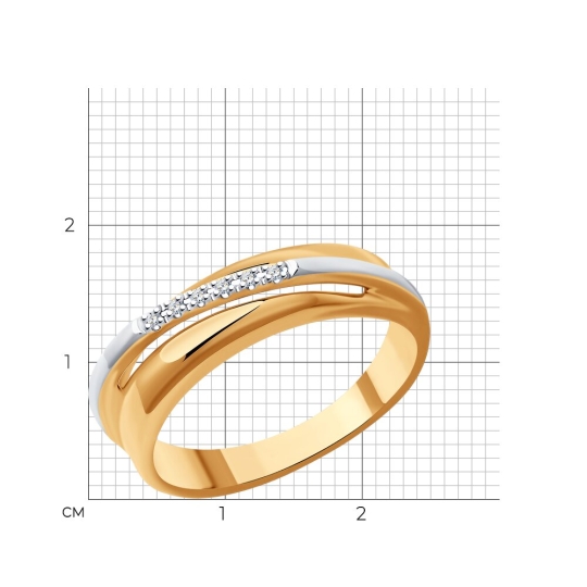 Кольцо из серебра с фианитами
