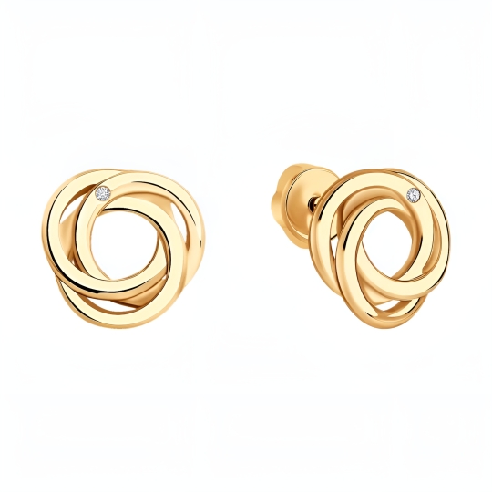 Серьги из серебра с фианитами