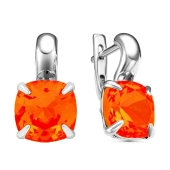 Серьги из серебра с ювелирными кристаллами
