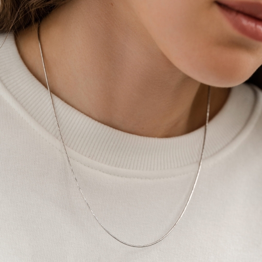 Цепь из серебра плетения "Снейк" с шариками