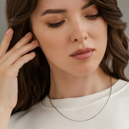 Цепь из серебра плетения "Снейк" с шариками