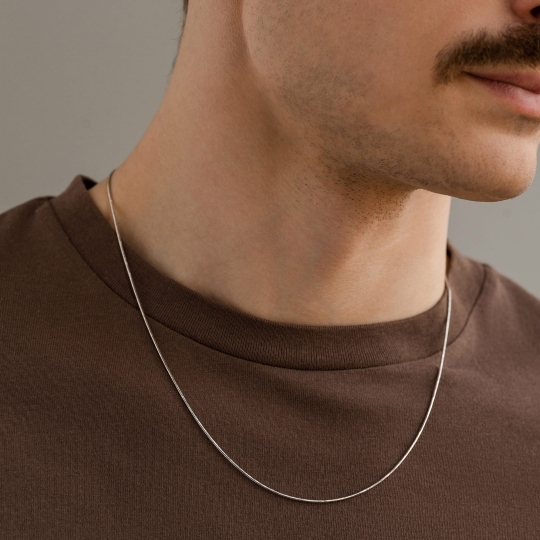 Цепь из серебра плетения "Снейк" с шариками