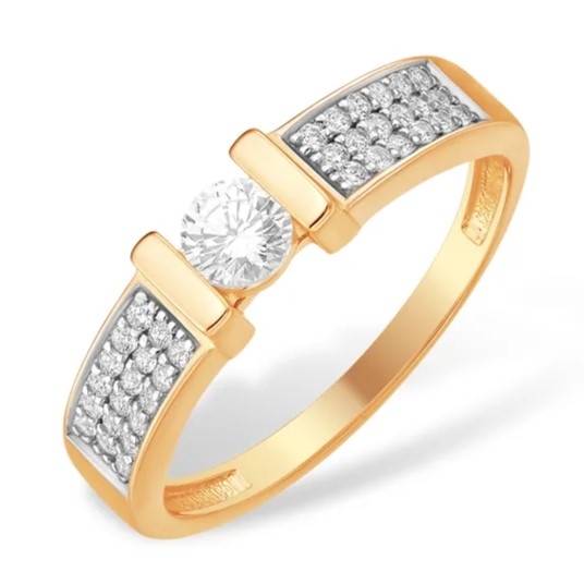 Кольцо из серебра с фианитами