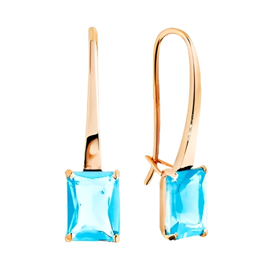 Серьги из золота с фианитами