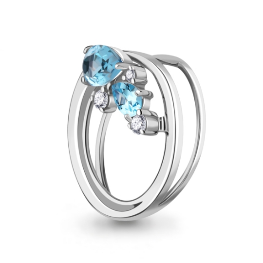 Подвеска из серебра с агатами и фианитами