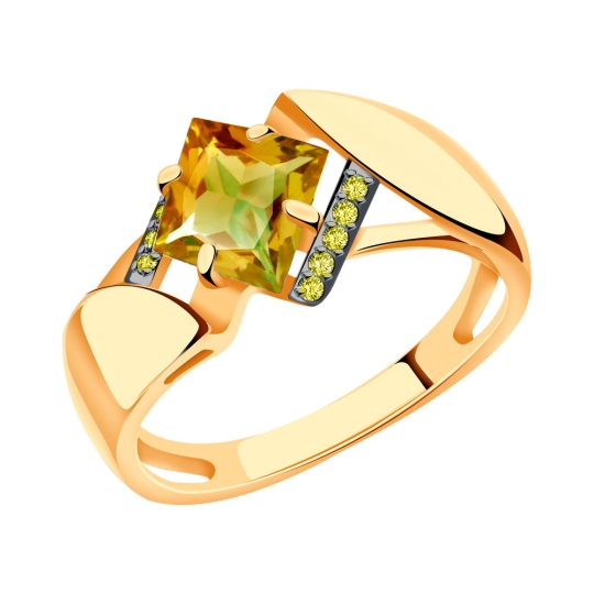 Кольцо из золота с фианитами