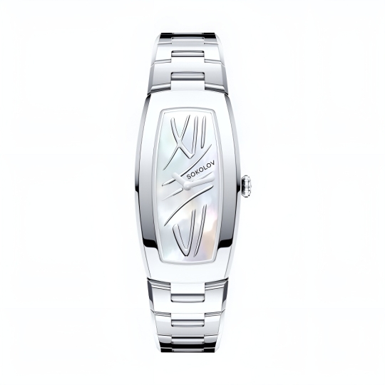 Женские стальные часы с фианитами