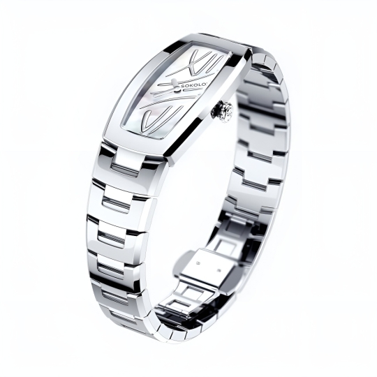 Женские стальные часы с фианитами