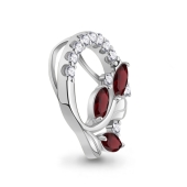 Подвеска из серебра с гранатами и фианитами