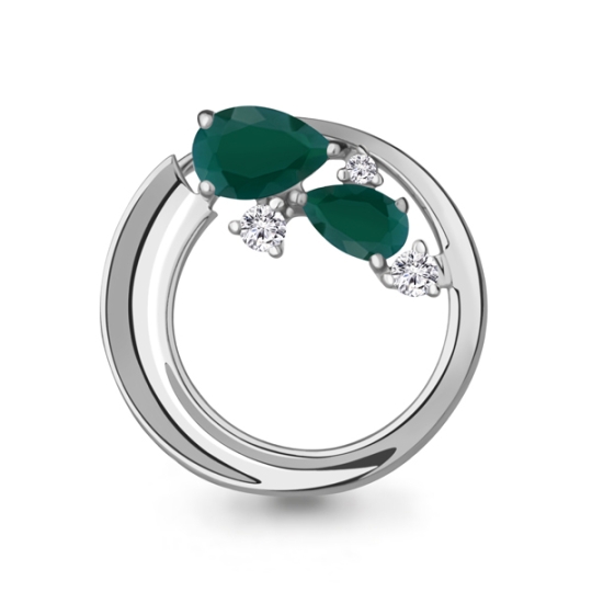 Подвеска из серебра с фианитами 