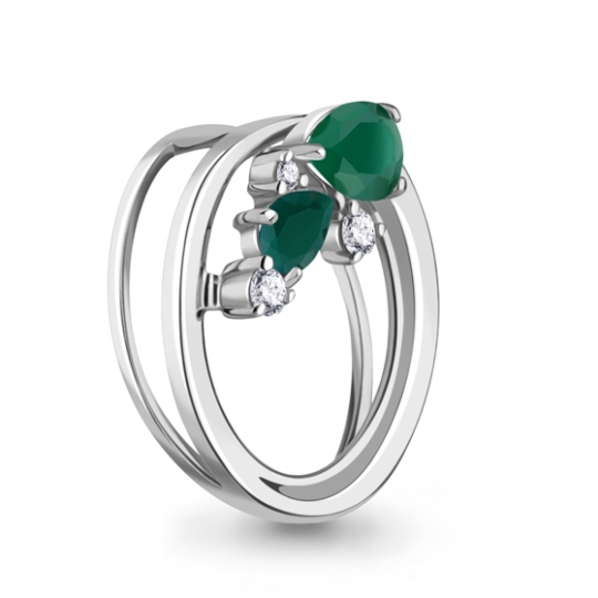 Подвеска из серебра с фианитами 