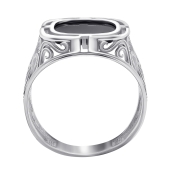 Кольцо-печатка из серебра с ониксом