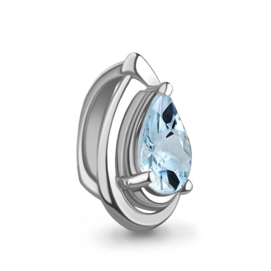 Подвеска из серебра с топазом и фианитом