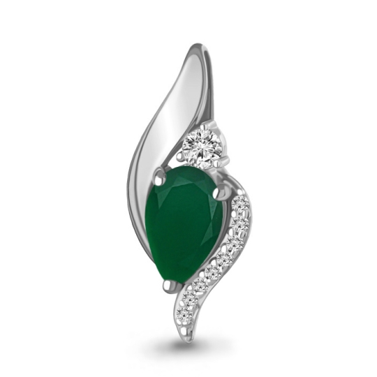 Подвеска из серебра с топазом и фианитами