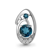 Подвеска из серебра с топазом London и фианитами