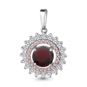 Подвеска из серебра с ювелирными кристаллами и фианитами