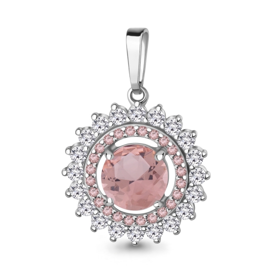 Подвеска из серебра с ювелирными кристаллами и фианитами