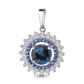 Подвеска из серебра с ювелирными кристаллами и фианитами