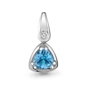 Подвеска из серебра с топазом и фианитом