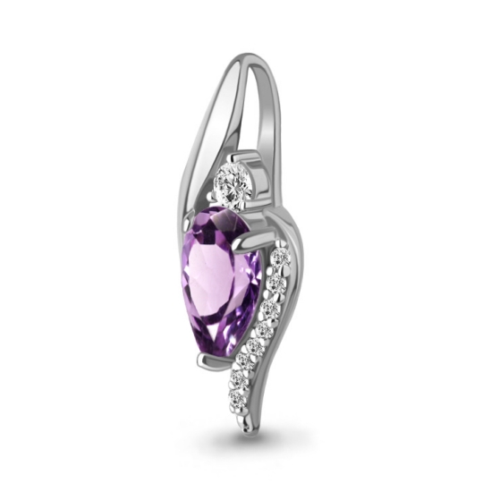Подвеска из серебра с топазом и фианитами