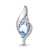 Подвеска из серебра с топазом и фианитами