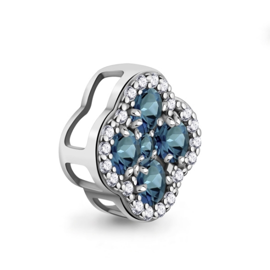 Подвеска из серебра с топазами и фианитами