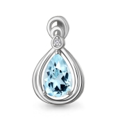 Подвеска из серебра с топазом и фианитом