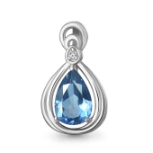 Подвеска из серебра с топазом и фианитом