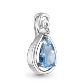 Подвеска из серебра с топазом и фианитом