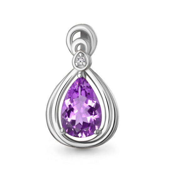 Подвеска-буква из серебра с фианитами "К"