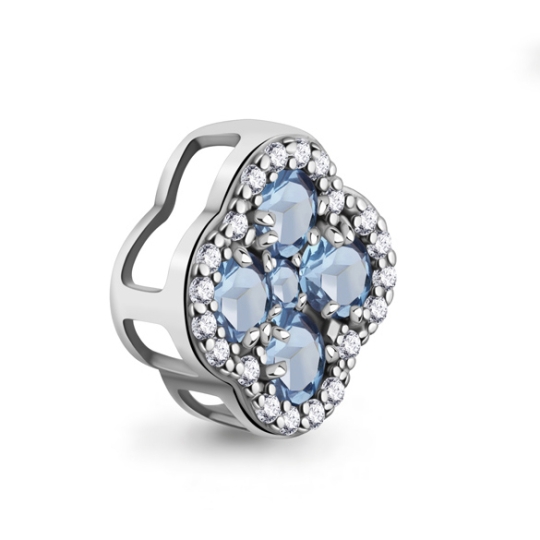 Подвеска из серебра с топазами и фианитами