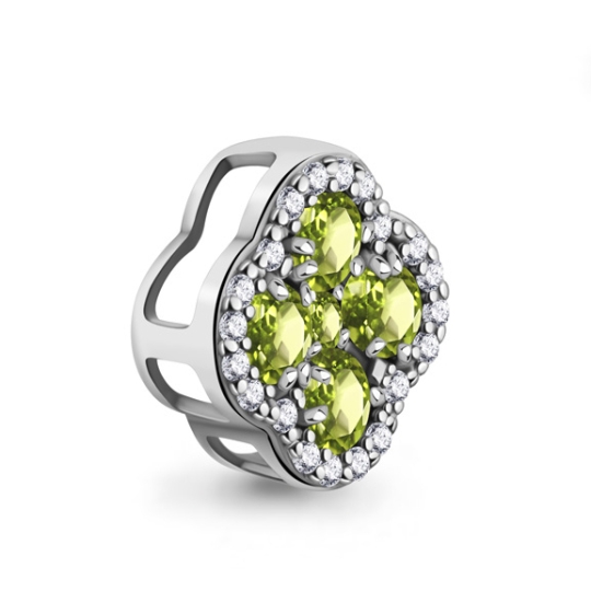 Подвеска из серебра с топазами и фианитами