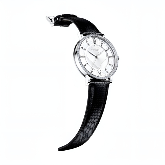 Женские серебряные часы с фианитами