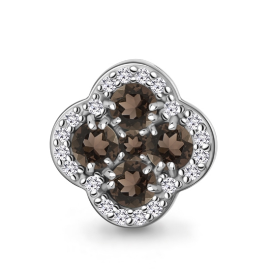 Подвеска из серебра с топазами и фианитами