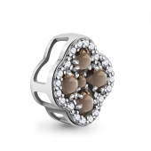 Подвеска из серебра с раухтопазами и фианитами