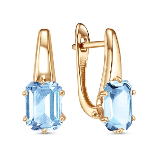 Серьги из золота с фианитами