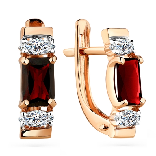 Серьги из золота с топазами Swiss и фианитами