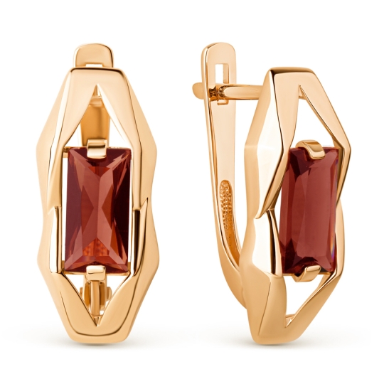 Серьги из золота с коньячными бриллиантами